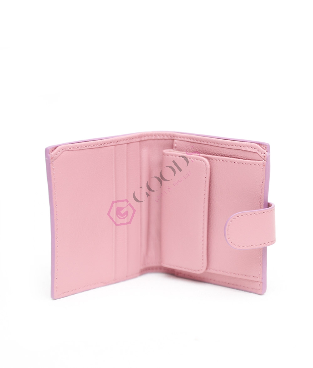 Snap Fastener Mini Female Wallet