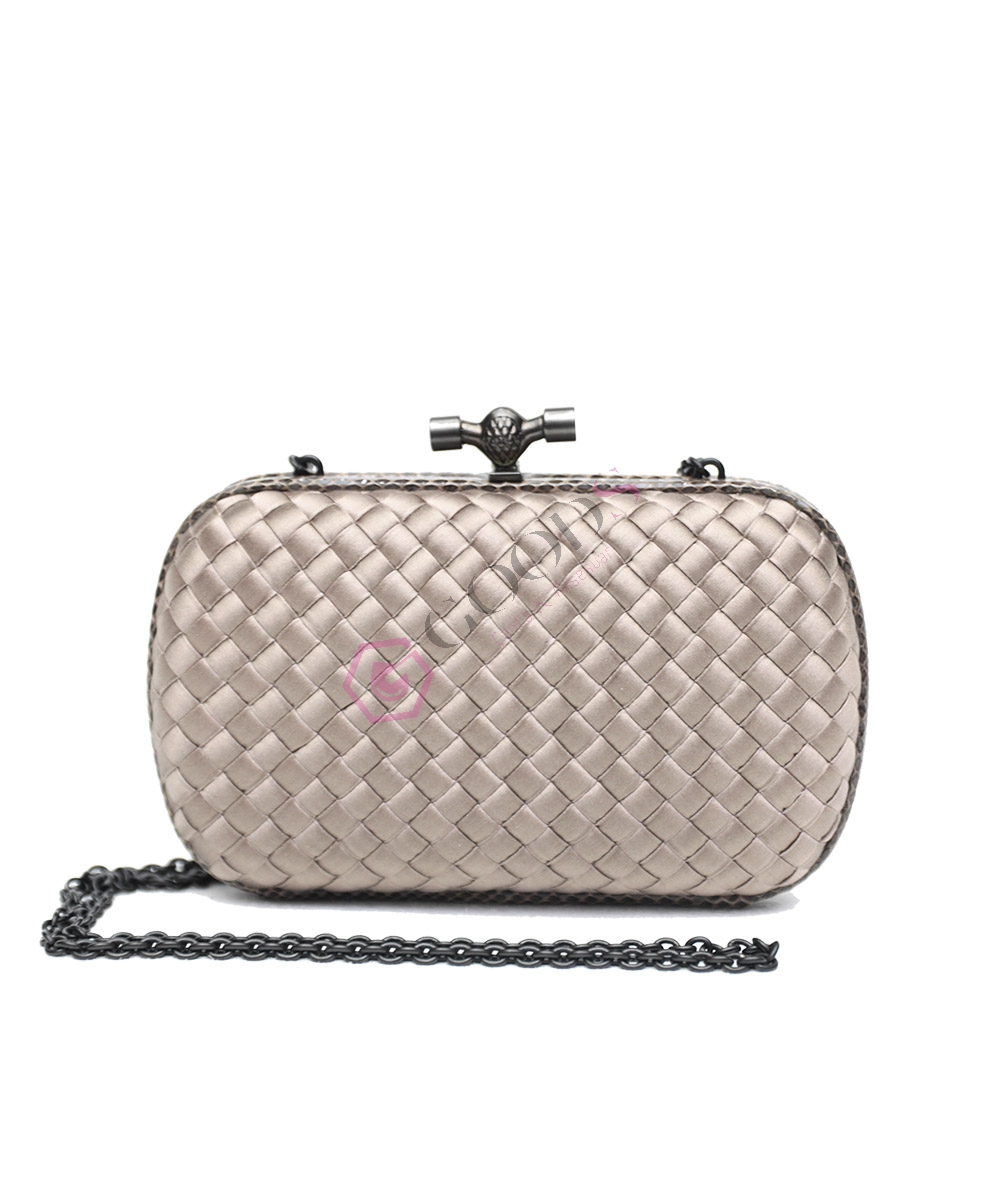 Satin Chain Knot Clutch