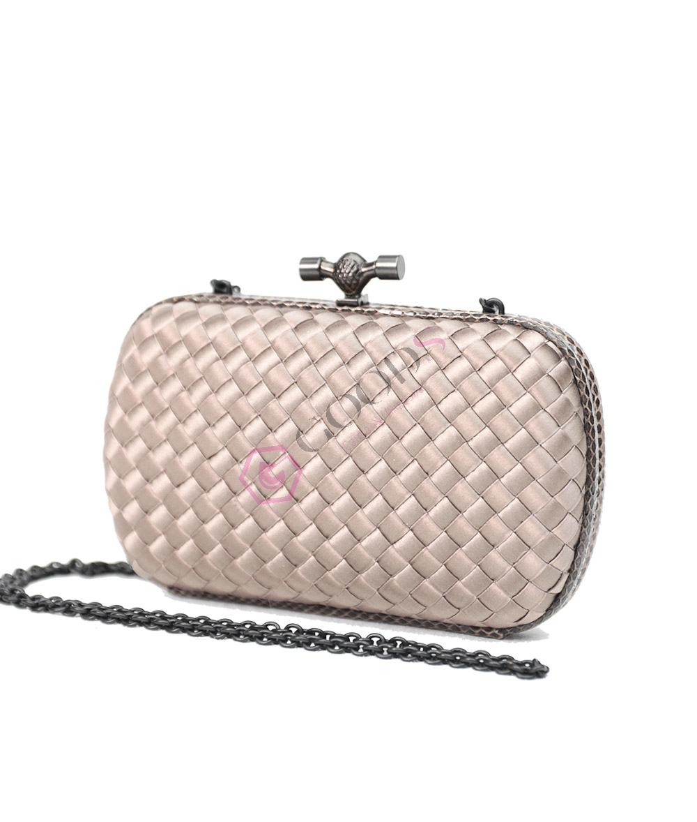 Satin Chain Knot Clutch